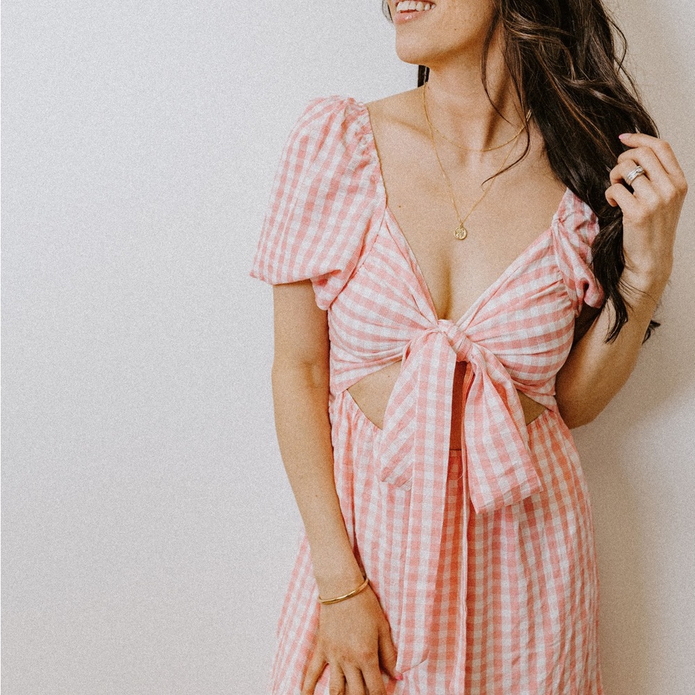 gingham spring/ summer dress